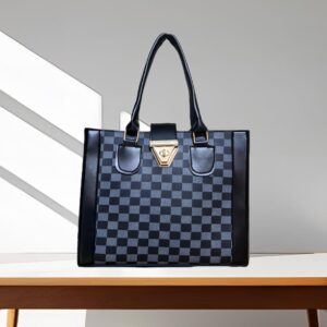 Checkerboard Tote Stylish Chess Design Handbag