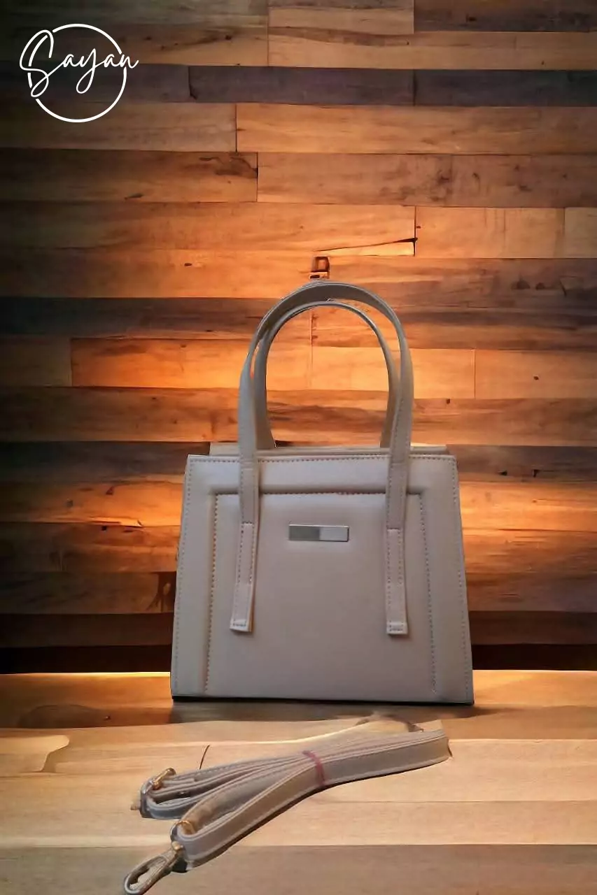 Elegant Leather Handbag with Detachable Strap - Image 8