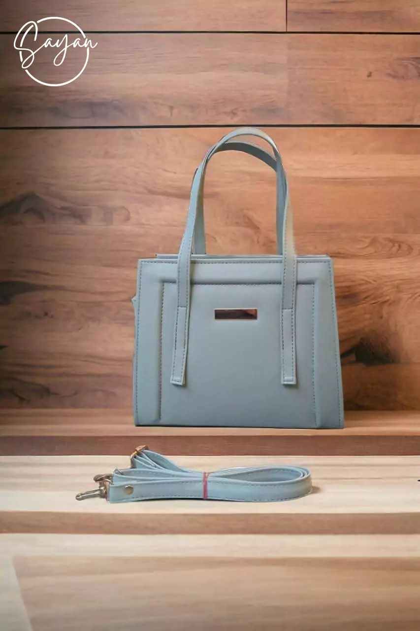 Elegant Leather Handbag with Detachable Strap - Image 2