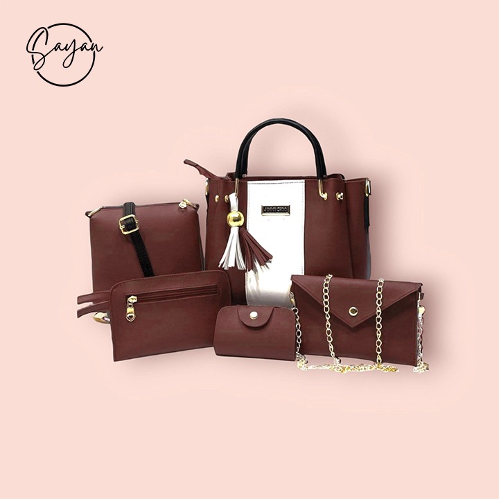 High Quality Cynthetic Leather Bags 5 pc Set - Image 5