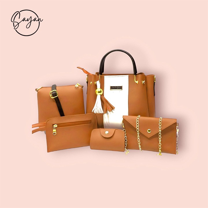 High Quality Cynthetic Leather Bags 5 pc Set - Image 4